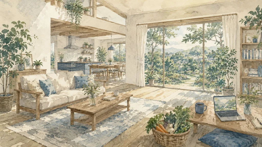 広い住まいと自然のある暮らしのイメージ