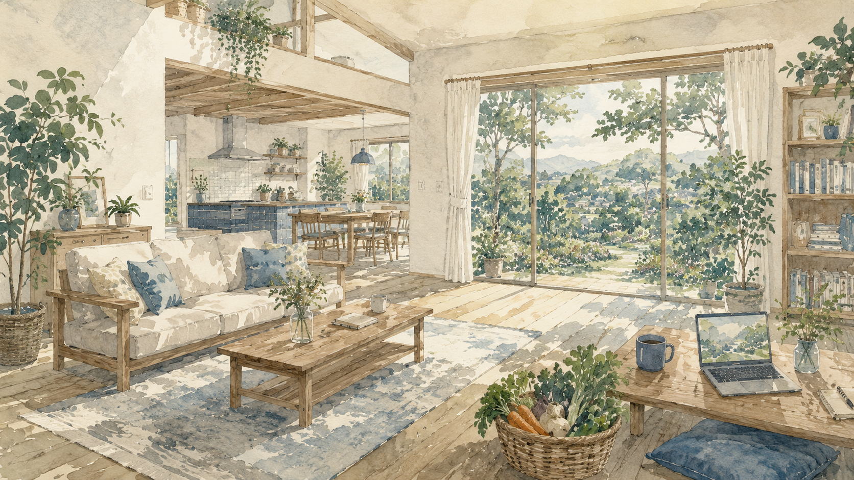 広い住まいと自然のある暮らしのイメージ
