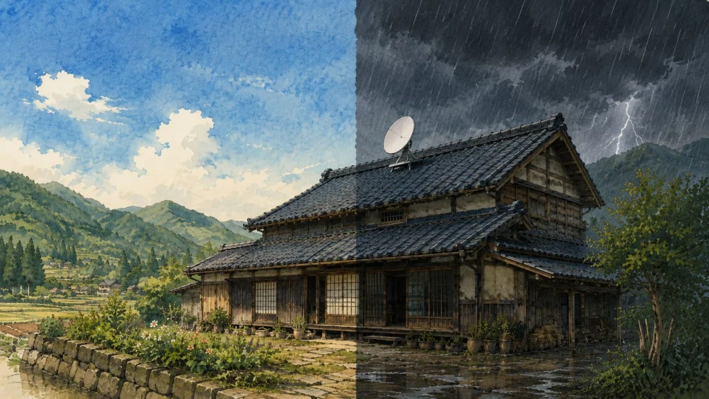 晴れの日と悪天候の日のアンテナの様子